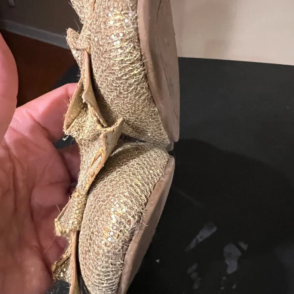 Kate Spade 6.5 glitter gold ballet flats